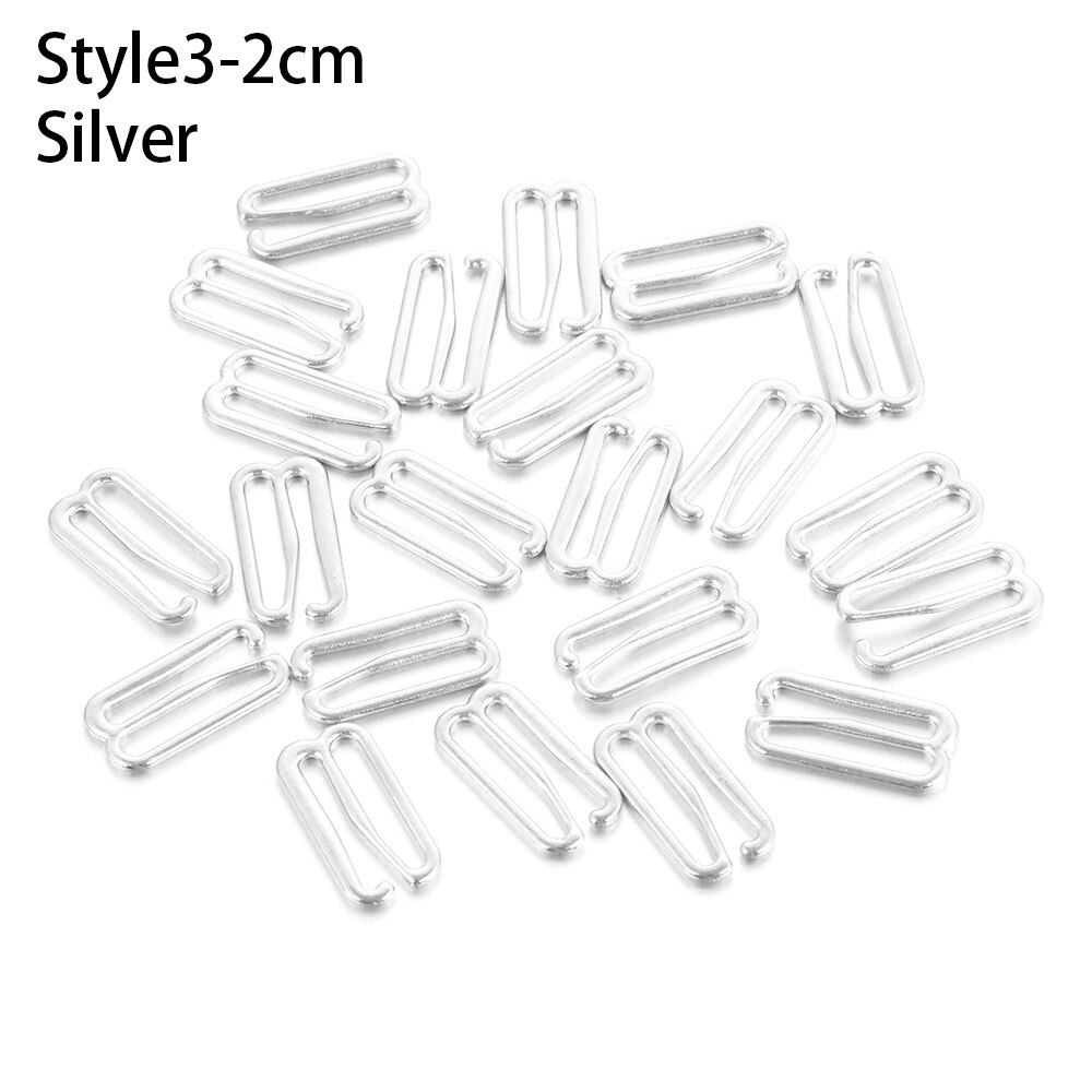 Goudkleurige, zilverkleurige metalen legering, nylon gecoate bh-ringen en schuifregelaars, riemverstellers, gespen, 20 stuks ondergoedverstelaccessoires: 17