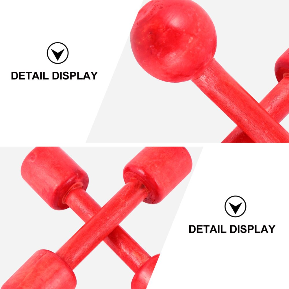 6 pièces main poignée haltère en bois Fitness haltère Portable haltère de musculation équipement de gymnastique accessoires pour enfants salle de sport maison (Re
