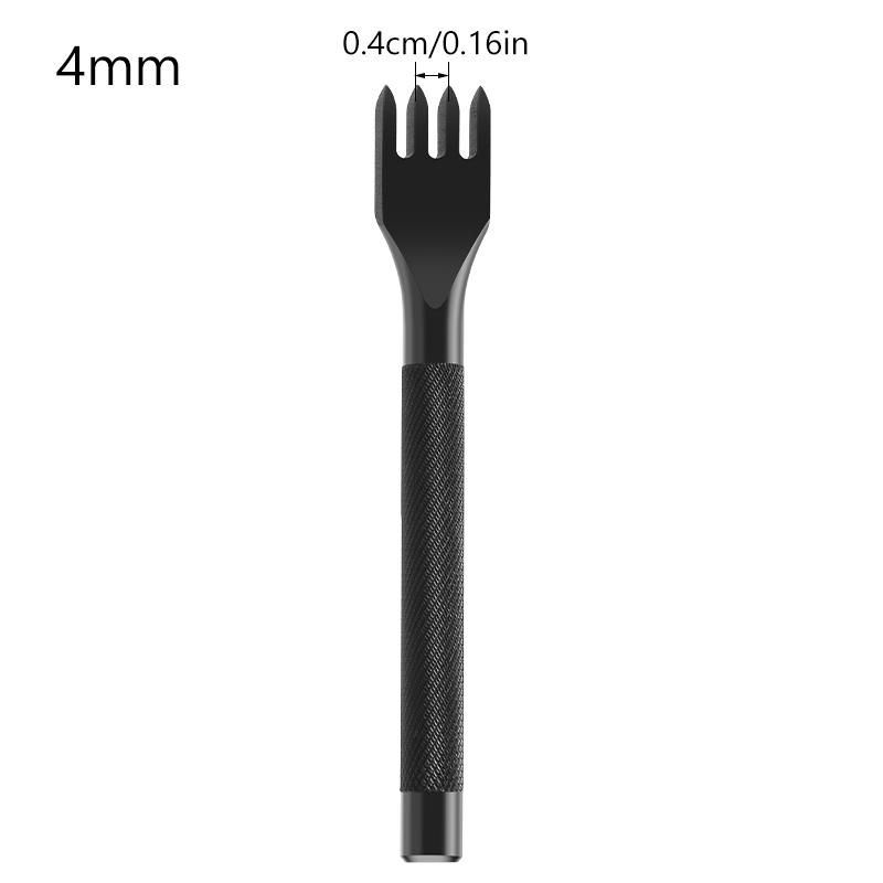 Fenrry 1Pcs Leather Hole Punches 3/4/5/6mm Stitching Punch Tool 1/2/4/6 Prong Spacing Puncher Leather Craft Tools for Belt Punch: army green