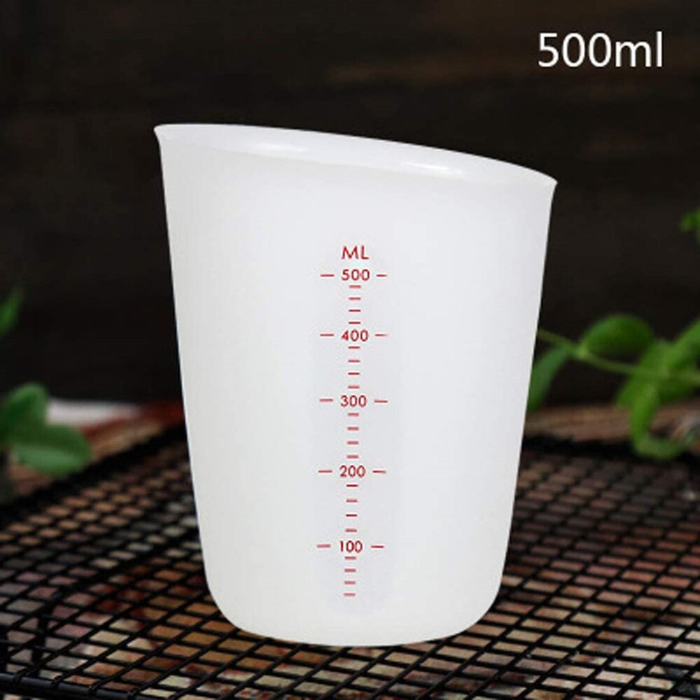 2Pcs/set 250ML &amp; 500ML Silicone Measuring Cups Food Grade PP Plastic Cups Measuring Cups Volume Measurement Tools