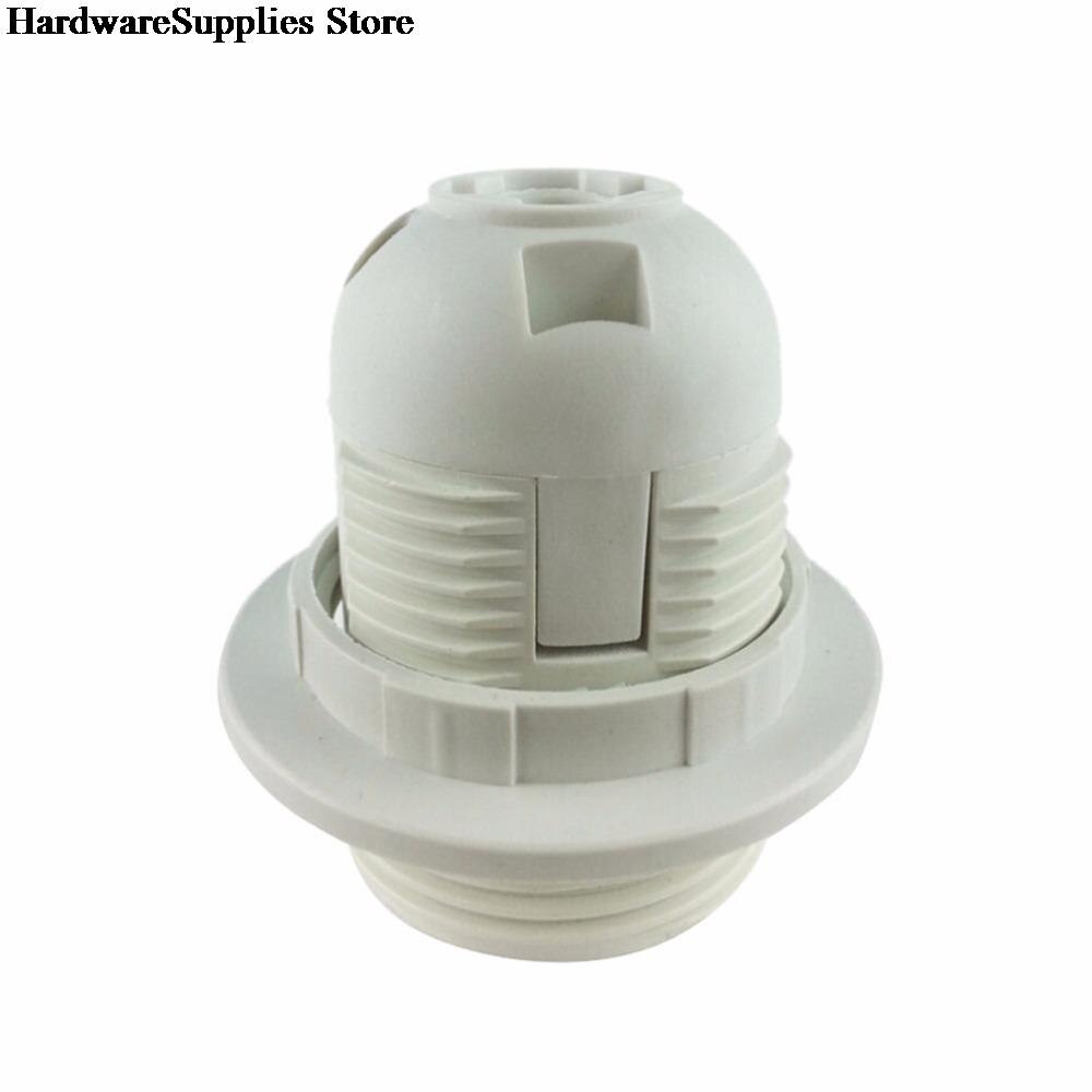 2Pcs 250V 4A E27 Lamp shade Ring for E27 Light Bulb Base Plastic Full Screw Lamp Holder Pendant Socket 2colors