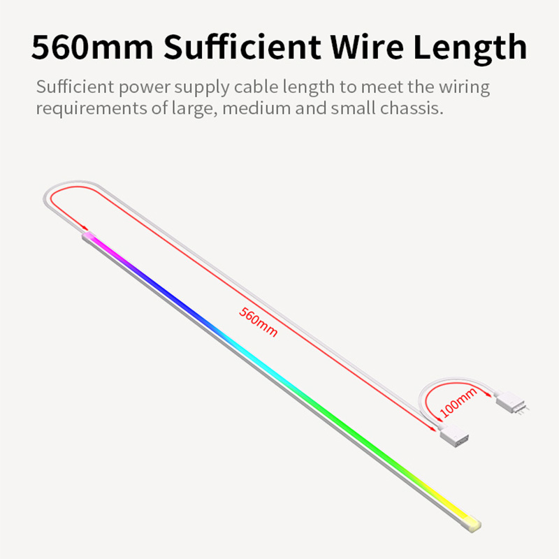 Coolcirc ARGB LED Strip Light 5V 3Pin/Small 4Pin Square Tube Silicone Colorful Atmosphere DIY Lamp Bar Computer Light