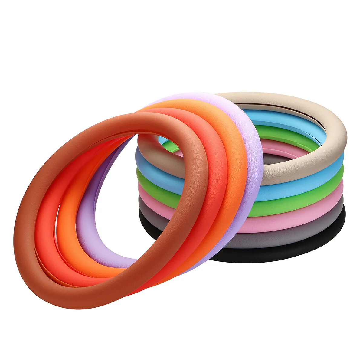 Universele siliconen stuurwielhoes, elastische antisliphoes voor 36-40cm stuurwielen, meerkleurige autodecoratieaccessoires