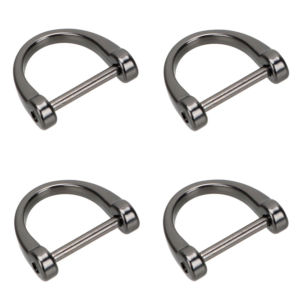 YOSOLO Thick Rod Car Keychain Metal Key Rings Interior Accessories Classic Key Ring D Shape Horseshoe Key Holder: 4pc Black