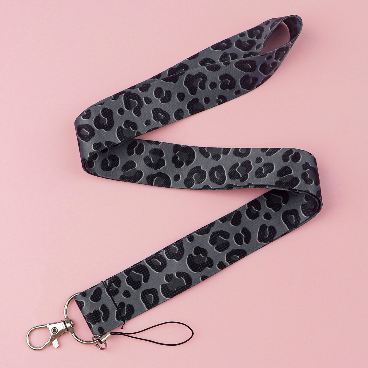 Gray Leopard Print Lanyards for Keys Neck Strap For Card Badge Phone Straps Key Chain Keyrings Key Holder DIY Hang Rope: Default Title