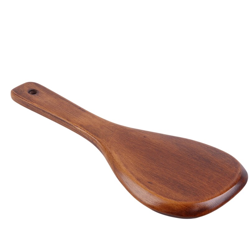 Keukenschep spatel rijstlepel lange houten spatel pannenkoekenschep peddel serveerlepel kookgerei maat 21*7cm: Default Title