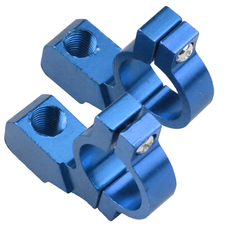 2 Stuks Motorfiets Fiets Atv Achteruitkijkspiegel Beugel Mount Adapter Houder Klem Schroef Cnc Aluminium 22Mm 7/8 "Stuur Universeel