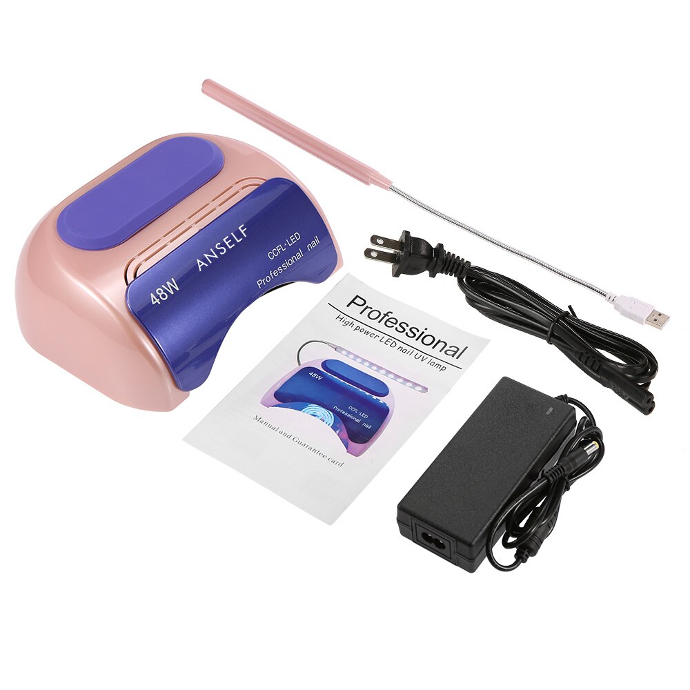 Anself 48W LED CCFL lámpara de uñas Gel secador de uñas máquina de curado uña Gel curado 110-240V herramienta de Arte de uñas EU US Plug
