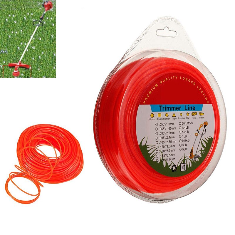 2.4mm trimmer line nylon ledning tråd rund streng benzin græstrimmer haveredskaber: Default Title
