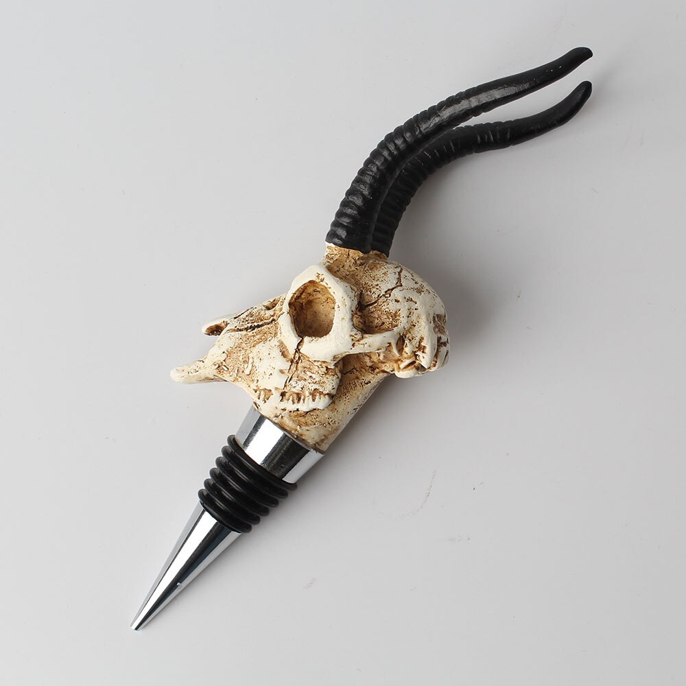 Antilope horn kranium vin flaske prop hjem dekoration vand bøffel kranium rødvin champagne prop