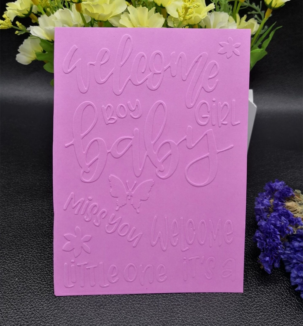 Carpeta de grabado de plástico con palabras comunes, manualidades de papel para manualidades de bebé, álbum de recortes, tarjeta de , embalaje, decoración