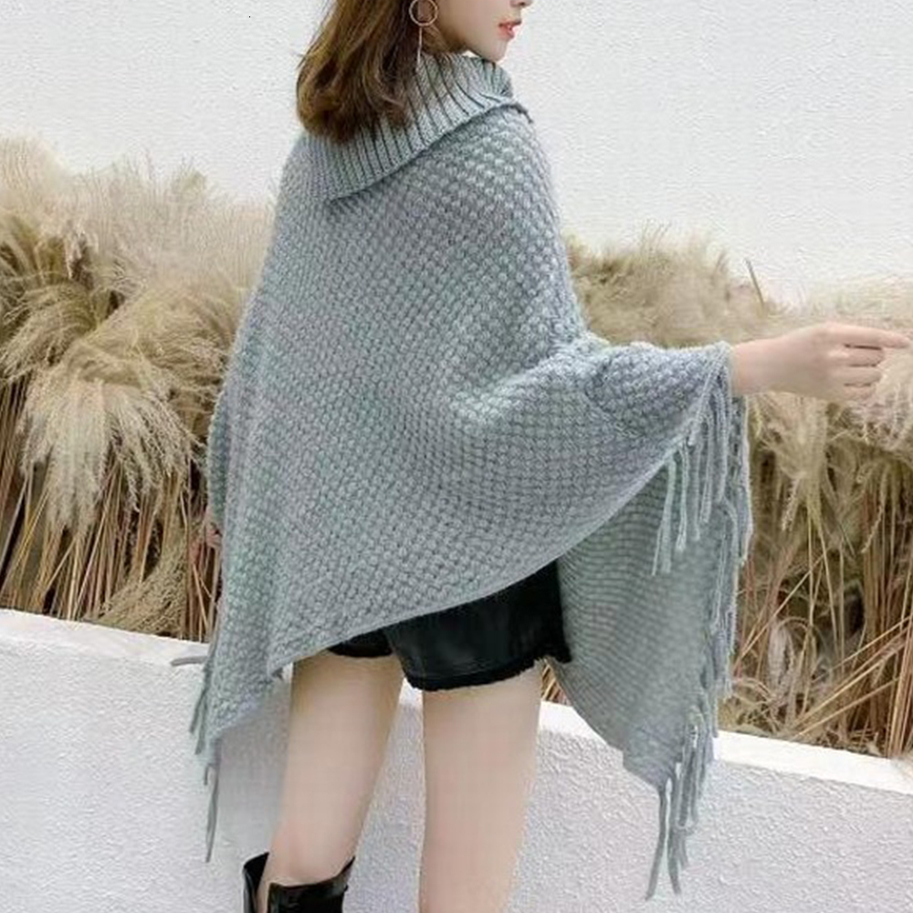 Jocoo Jolee, partes superiores nuevas de estilo coreano para mujer, abrigos de invierno sueltos y suaves informales con capa con borlas, abrigo de punto, suéter, Harajuku para mujer