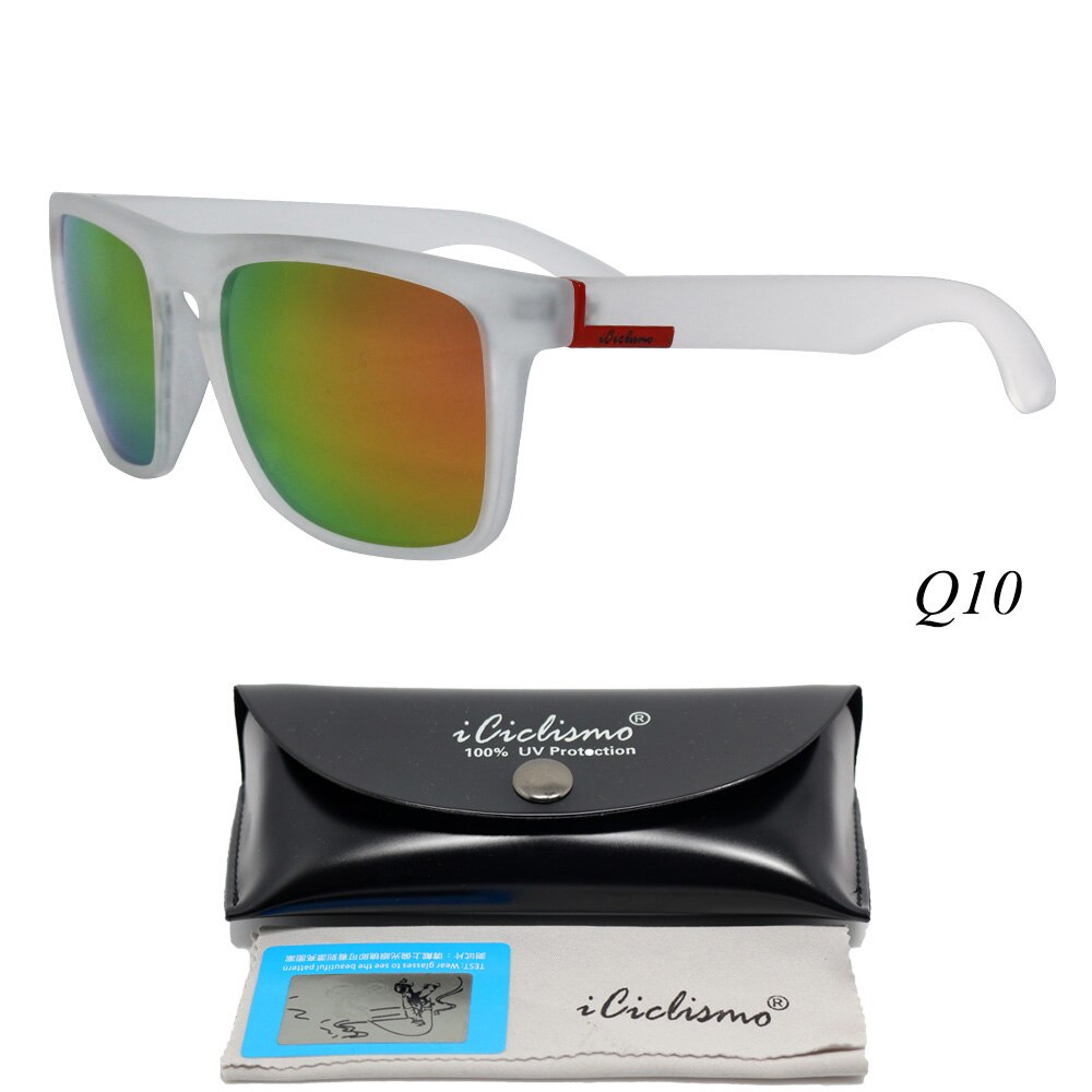 Quisviker polariserede solbriller mænd campingfiskebriller  uv400 beskyttelse cykelbriller  tr90 ramme sportsvandring briller: Q10