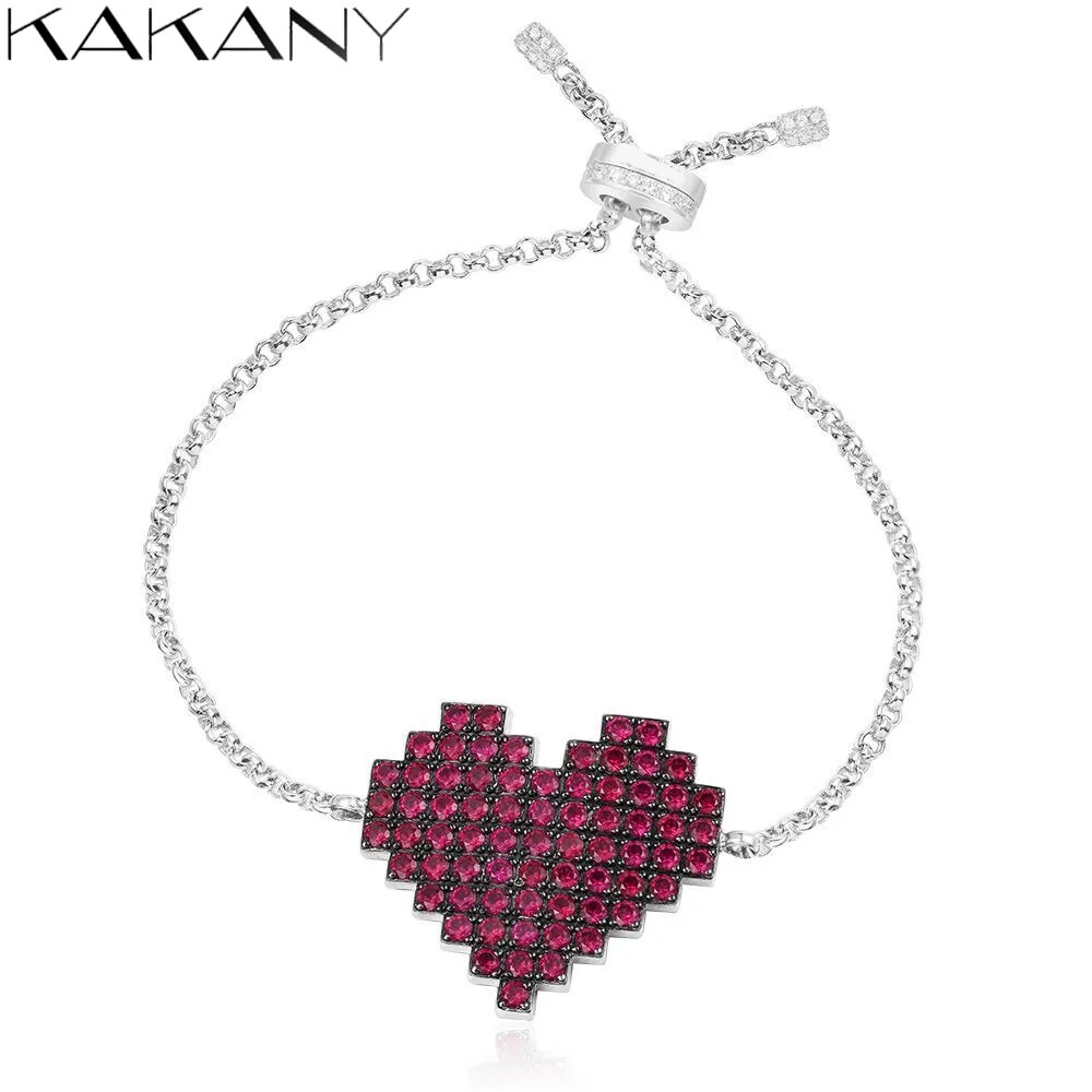 Kakany Original 1: 1 Romantische Herz Lippe bilden Glänzend Zirkon Ohrringe Monaco Frauen Glanz Schmuck