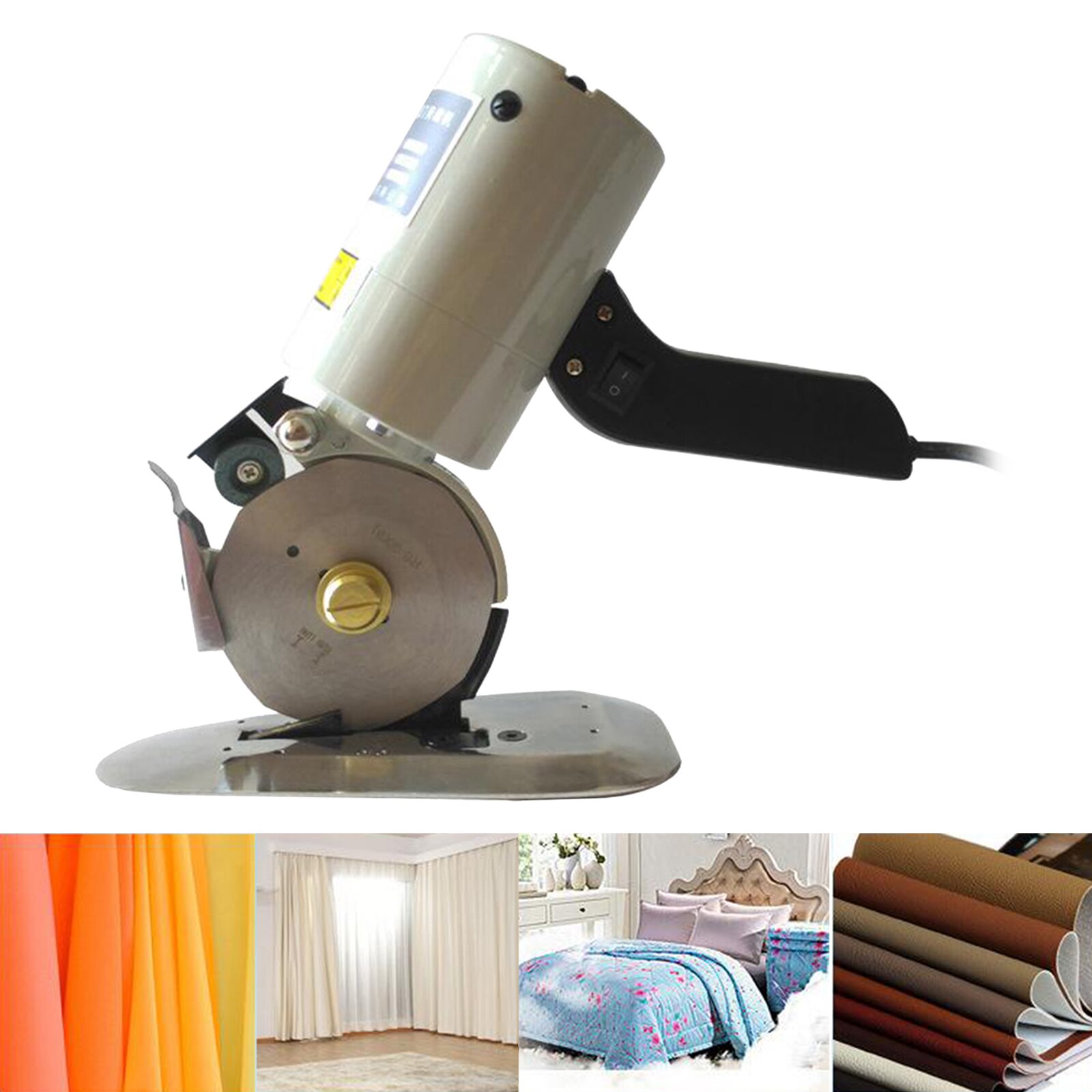 Electric Cloth Cutter 90mm Blade, Rotary Blade Fabric Cutting Machine, Electric Rotary Scissors for Multi Layer Leather Wool