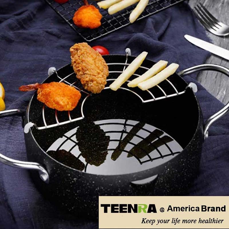 Teenra Japanse Stijl Frituren Pot Maifan Stone Tempura Frter Pan Gebakken Kip Pot Koken Gereedschap Keukengereedschap