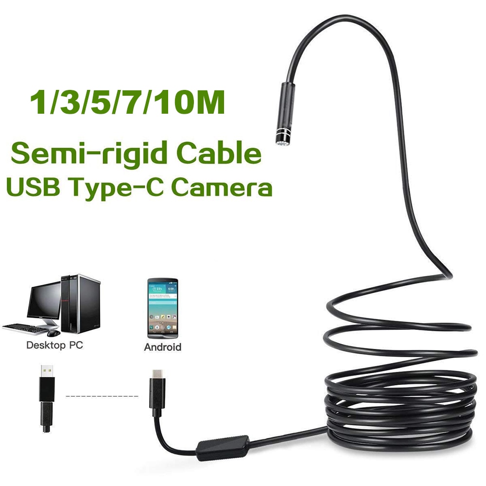 Caméra endoscopique USB type-c Flexible, 5.5mm, caméra d'inspection de tuyaux, PC et téléphone Android