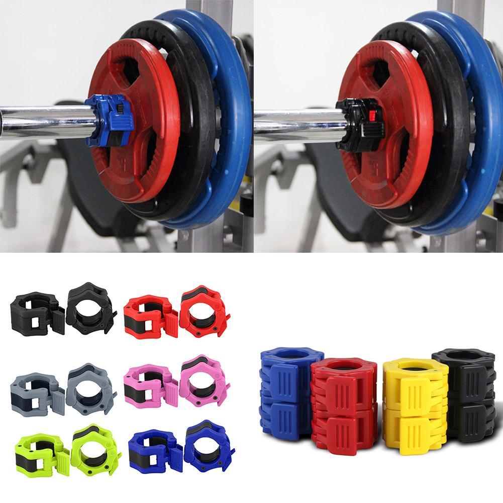 1Pair Dumbbell Locking Buckle Barbell Collar Lock Clips Rod Clamp Weight lifting Bar Gym Fitness 50mm Training Muscle Clamp Bar
