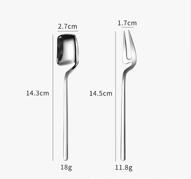 6pcs/set Demitasse Espresso Spoons Mini Coffee Spoons 5.6 Inche Dessert Sugar Tea Ice Cream Spoons Dessert Cake Fruit Forks Set
