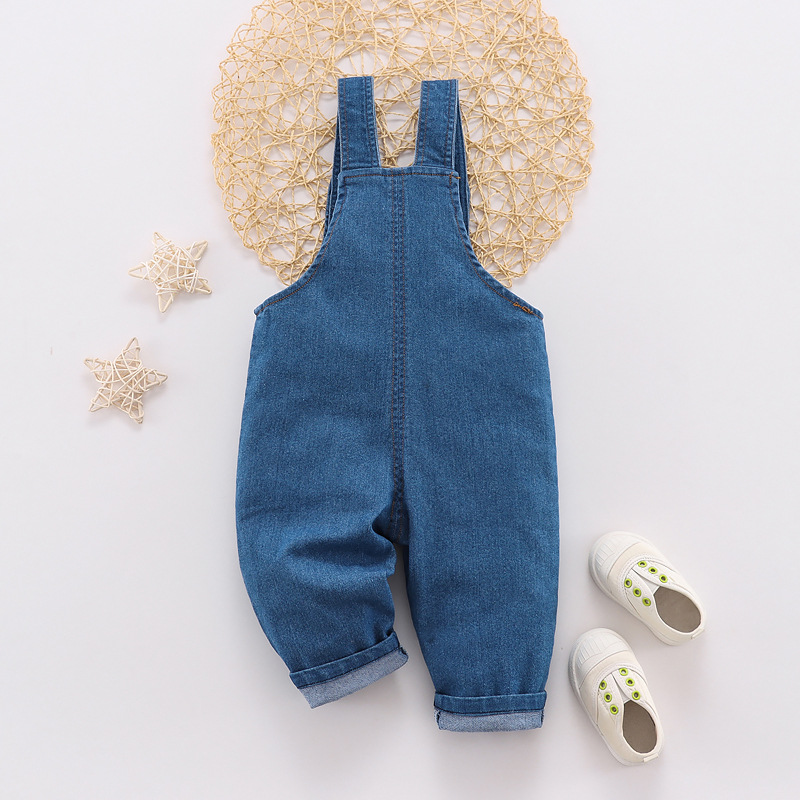 DIIMUU Baby bambini ragazzi vestiti pagliaccetti tute per bambini pantaloni in Denim tute di moda pantaloni a maniche lunghe per bambini Cartoon