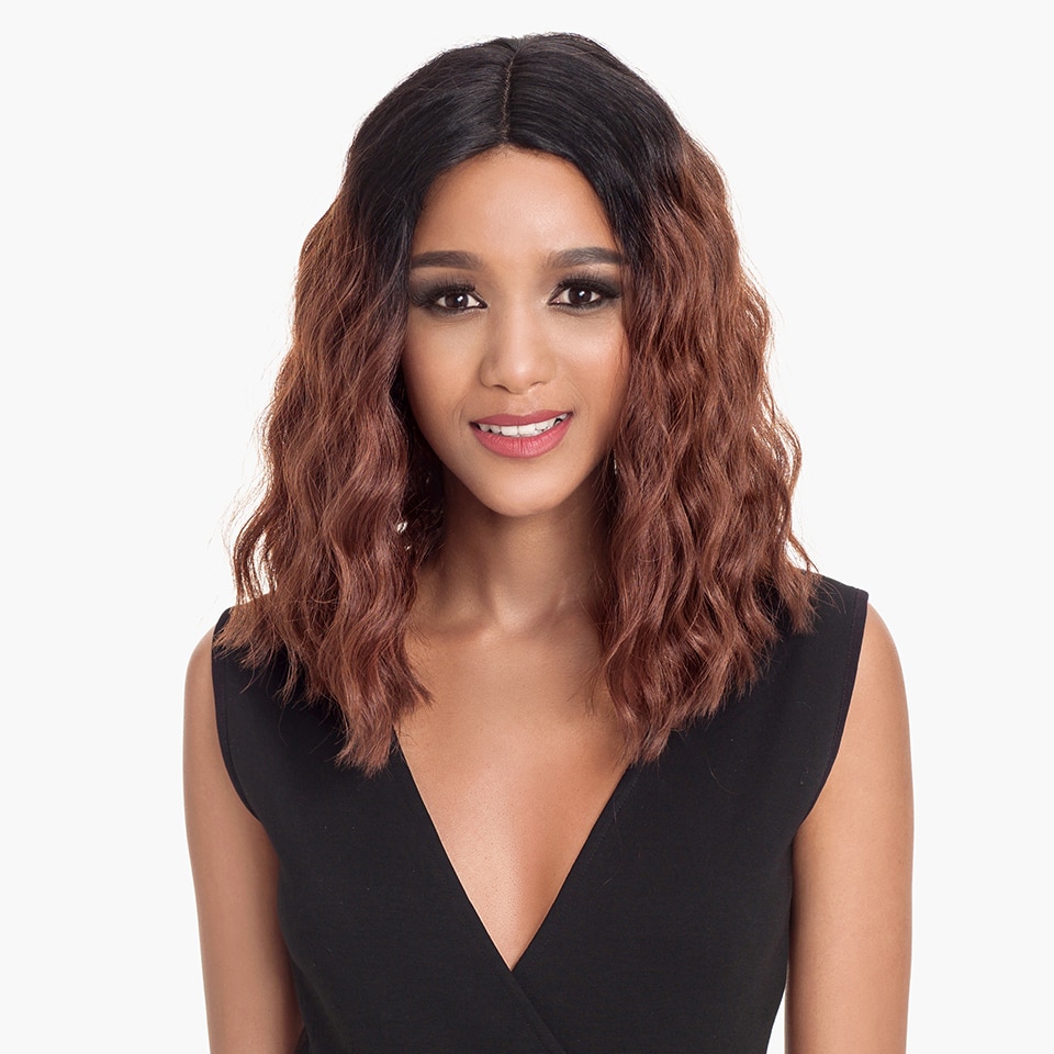 Magic Hair Synthetic Lace Front Wigs For Black Women 14Inch Heat Resistant Fiber Wigs Ombre For Women Ombre Deep Wavy Hair