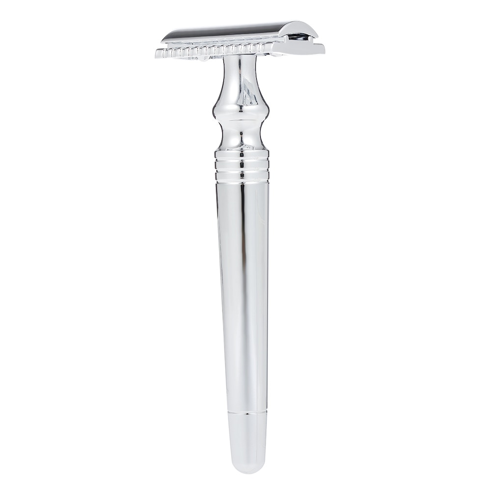 Men's Shaving Double Edge Classic Safety Razor Stainless Steel Double Edge Safety Shaving Razor Manual Long Handle Shaver Razor