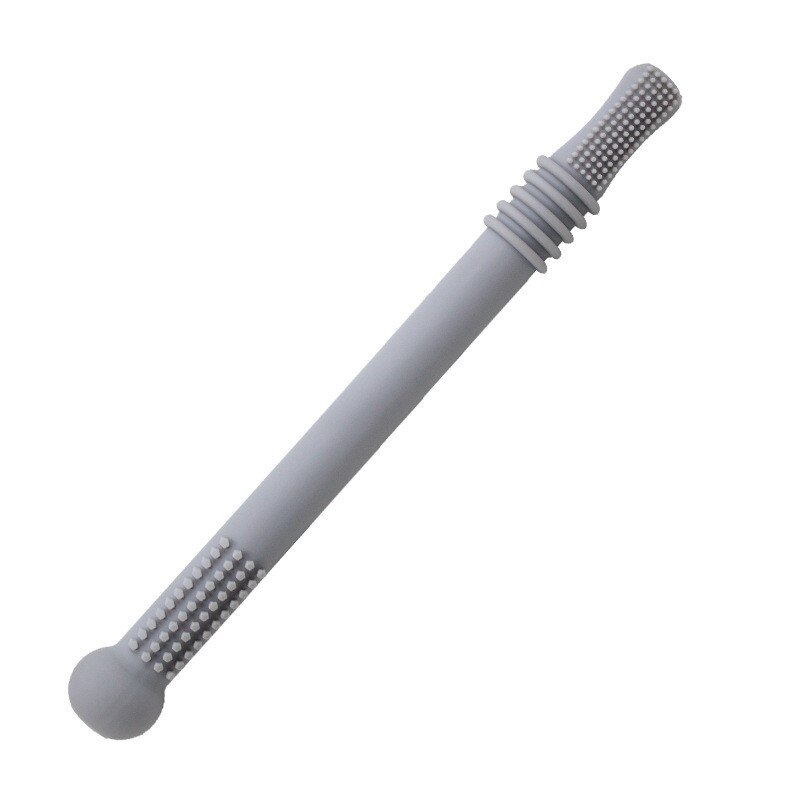 1 pz molari massaggiagengive giocattoli sicuri Toddle dentizione paglia Silicone masticare cura dentale spazzolino regalo madre forniture per bambini: Gray