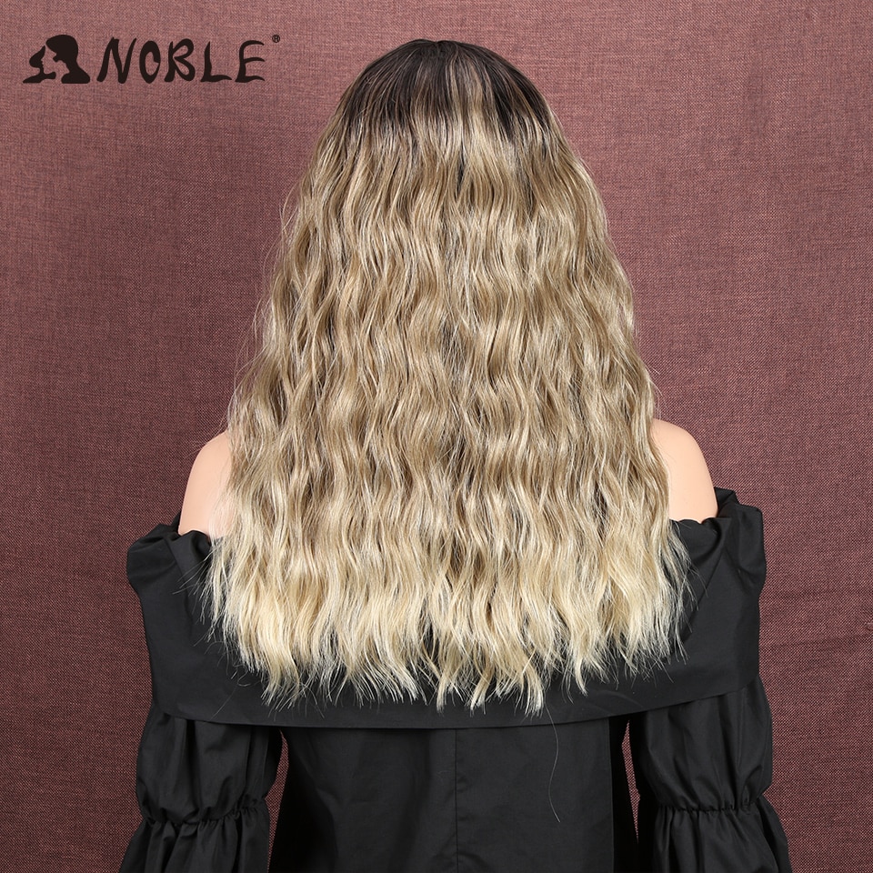 Noble Synthetische Pruik Met Pony Cosplay Pruik Lang Golvend Womens Pruik Gekleurde Pruik Ombre Blonde Pruiken Voor Vrouwen Synthetische Pruik