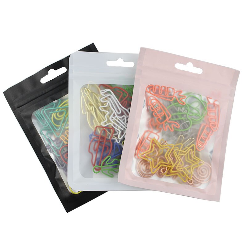 30pcs Special-shaped Paper Clips Mixed Color Random Shape Paper Clips Cute Stationery