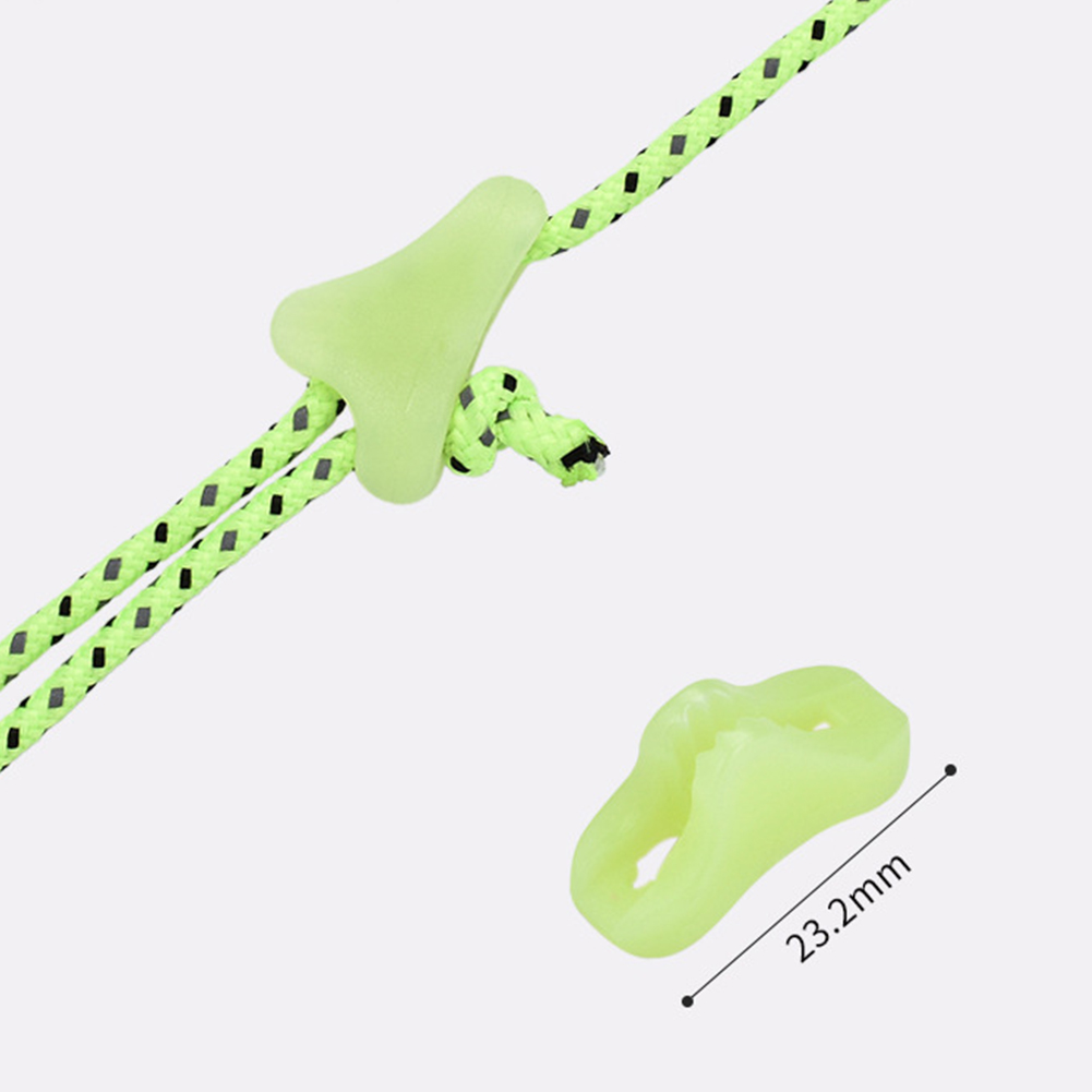 10/20 pces plástico acampamento ao ar livre fluorescente luminosa toldo tenda corda fivela dossel antiderrapante triângulo aperto gancho fivelas