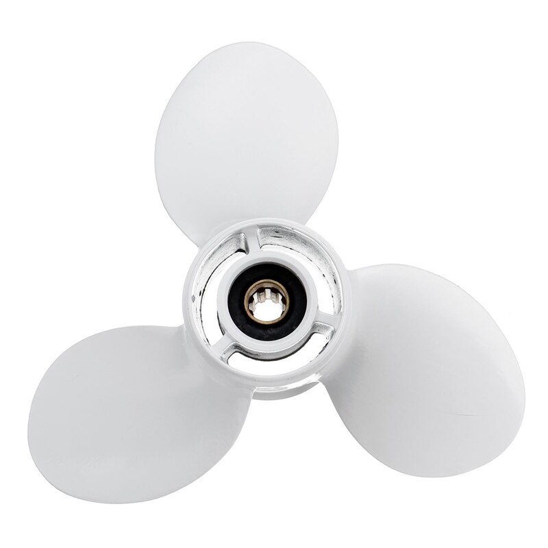 Au04 - fartygsmotorer utombordspropeller 3- blad roterande paddel 683-45941-00-el 9 1/4 x 12 för yamaha 9.9-15hp aluminium 8 spline också