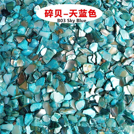 100 g/partij Kleurrijke Crush Shell Fragment Voor DIY Shell Schilderen Kleuterschool Handgemaakte Craft Materiaal Pakket Art Decor Maken Tool: 003 Sky Blue