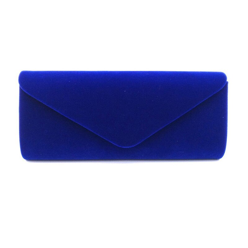 1Pcs Rood Zwart Blauw Paars Dame Flanel Diner Tas Met Afneembare Ketting Bruiloft Bruidsmeisje Clutch Bag Kerst Jaar: Blue