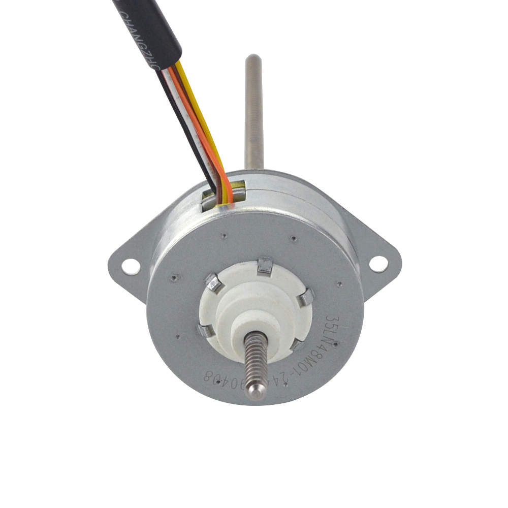 Permanent Magnet Motor Φ35x17.5mm PM Non-Captive Linear Stepper Motor 0.46A Lead 1.22mm/0.047" Lead Screw Length 139.7mm