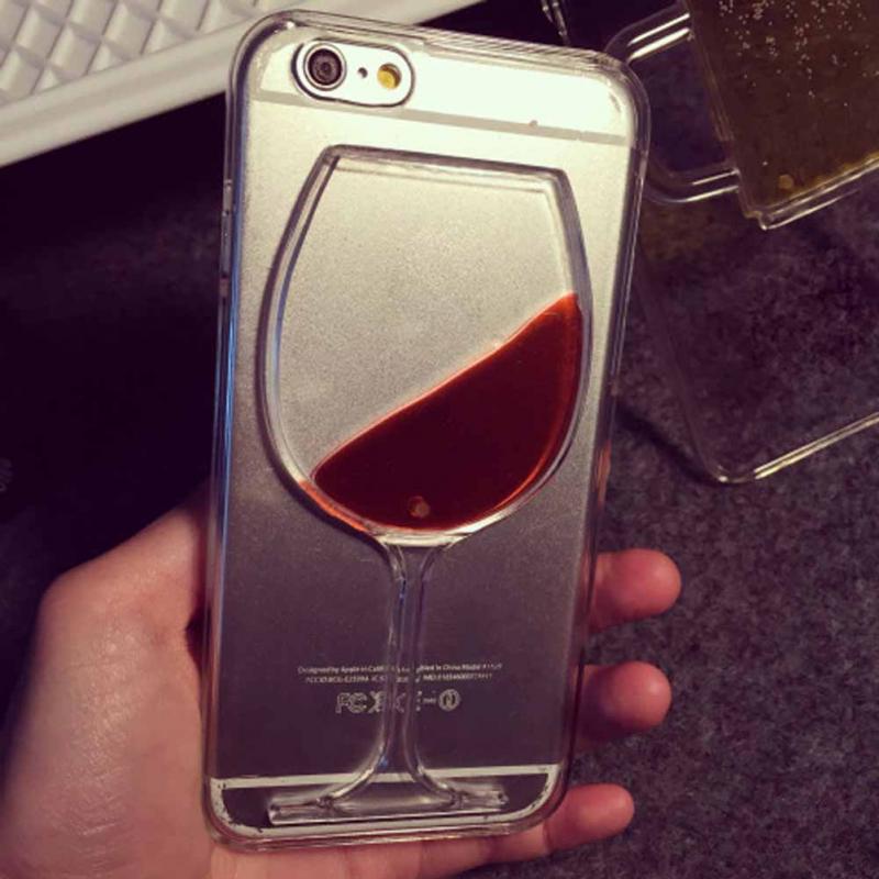 Clearance 3D Liquid Cocktail Bottle Flow Red Wine Phone cases For iphone 6 6 Plus phone Cover