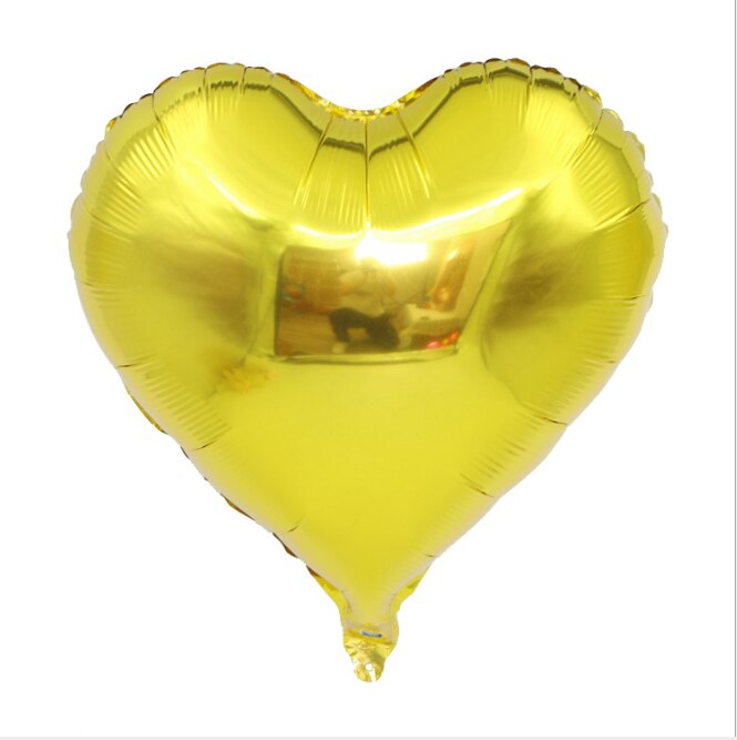 5pcs/pack 10 Inch Heart Shape Aluminum Foil Ballons inflatable birthday Wedding Party decoration balloon: golden