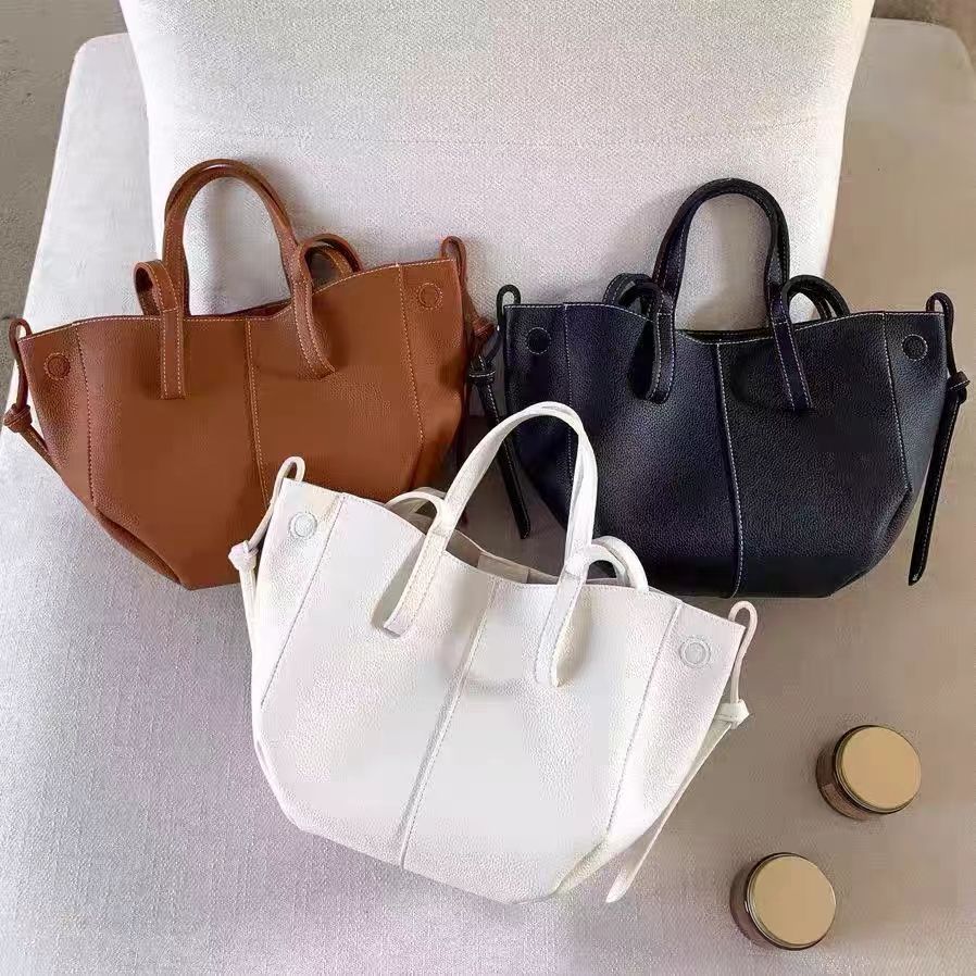 Handheld tote bag with large capacity, trendy and fashionable women's bag, niche and high-end single shoulder bag: WHITE