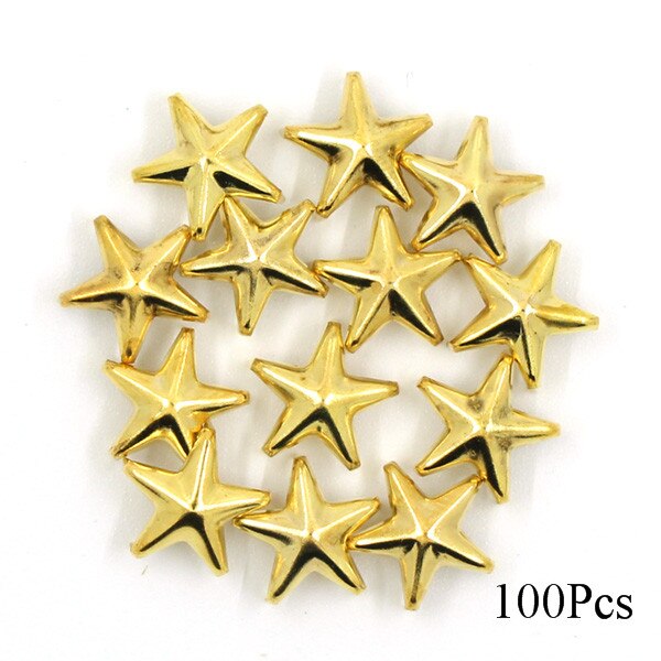 100Pcs Star Vorm Klinknagels Sliver Metalen 5 Klauwen Studs Ambachten Diy Voor Lederen 10 Mm Studs En Spikes Voor kleding Punk Accessoires