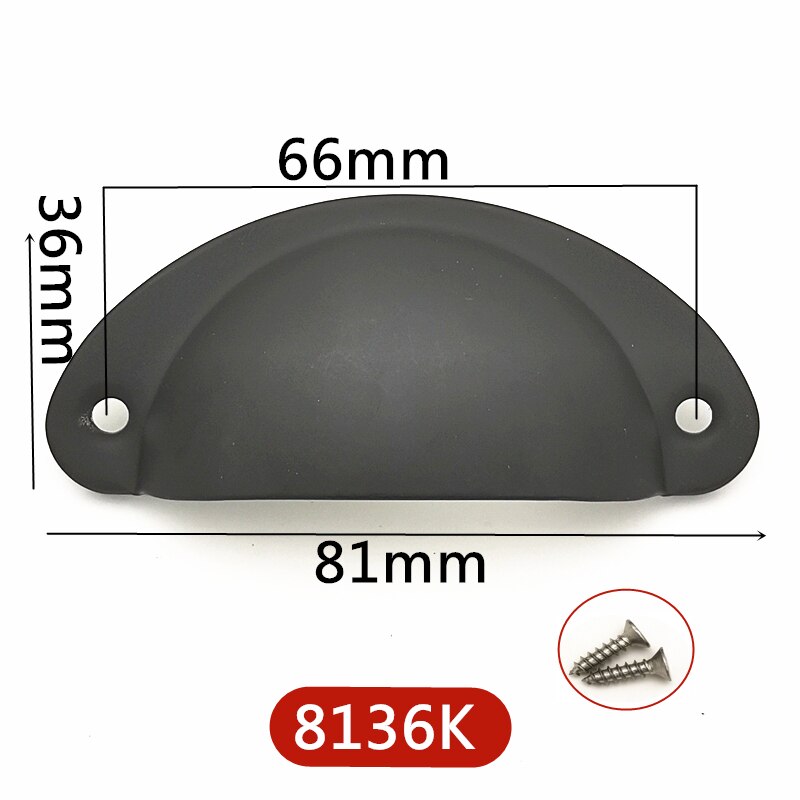 4pcs/lot Metal Kitchen Drawer Cabinet Door Handle Furniture Knobs Hardware Cupboard Antique Iron Shell Pull Handles: Style K