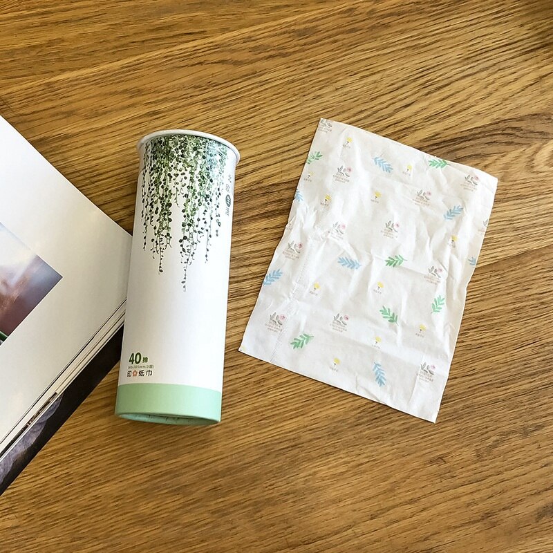 3 tønder plantetrykt bilpapirhåndklæde 40 pumpende 3 lag tykt lommetørklæde papir festservietter baby shower tissue