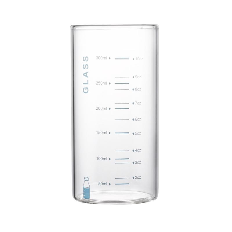 301-400ml enkle glas vand målekrus flaske kop bærbar glas juice mælkekop med skala bordservice til hjemmekontor: Blå