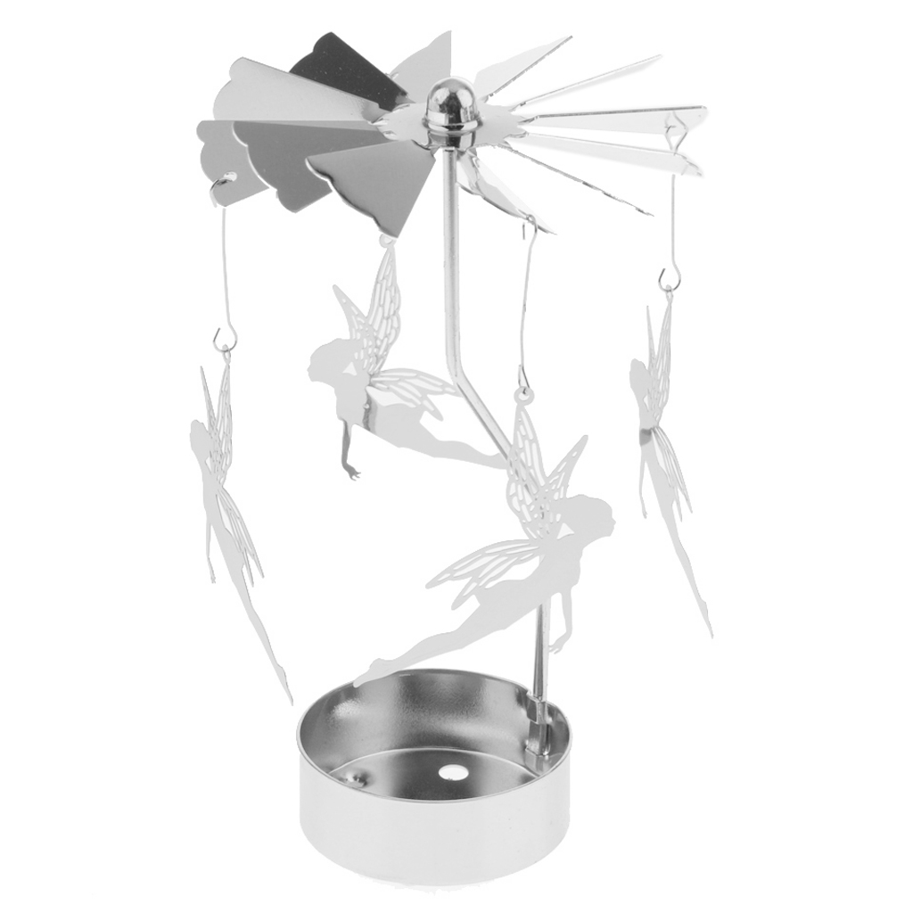 1x Thee Licht Kaars Houder Zilver Roterende Stijl Kandelaar Xmas Decor: Elf