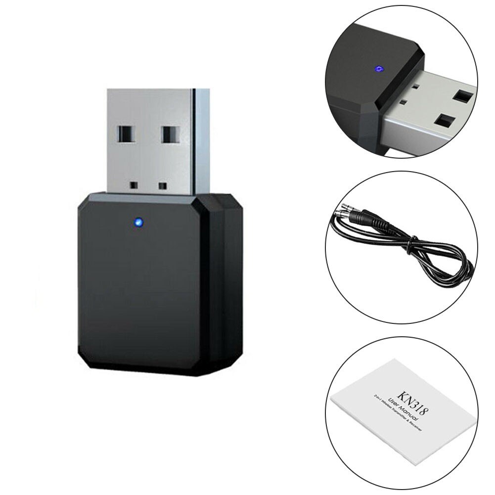 3.5mm Bluetooth 5.1 Audio Receiver Adapter 5.1 AUX USB Audio Dual Output