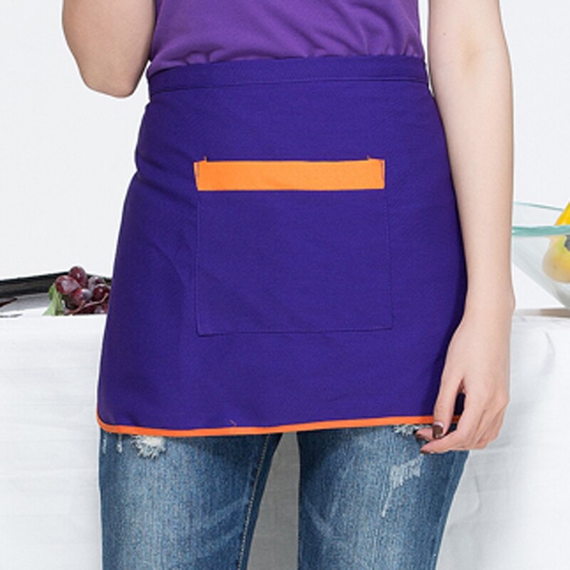 Food Service Unisex Chef Serveerster Schort Home Kitchen Koken Cafe Restaurant Ober Schoonheidssalon Werkkleding Chef kleding: Purple