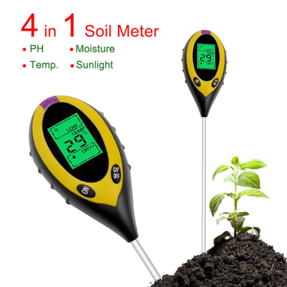 4 In 1 Digital PH Meter Soil Moisture Monitor Temp... – Grandado