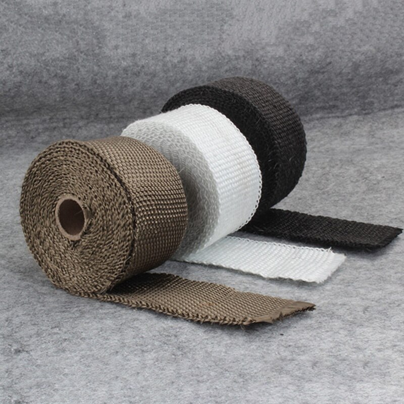 5M/10M Motorcycle Exhaust Thermal Tape Header Heat Wrap Manifold Insulation Roll Resistant with Stainless Ties Car Accessories