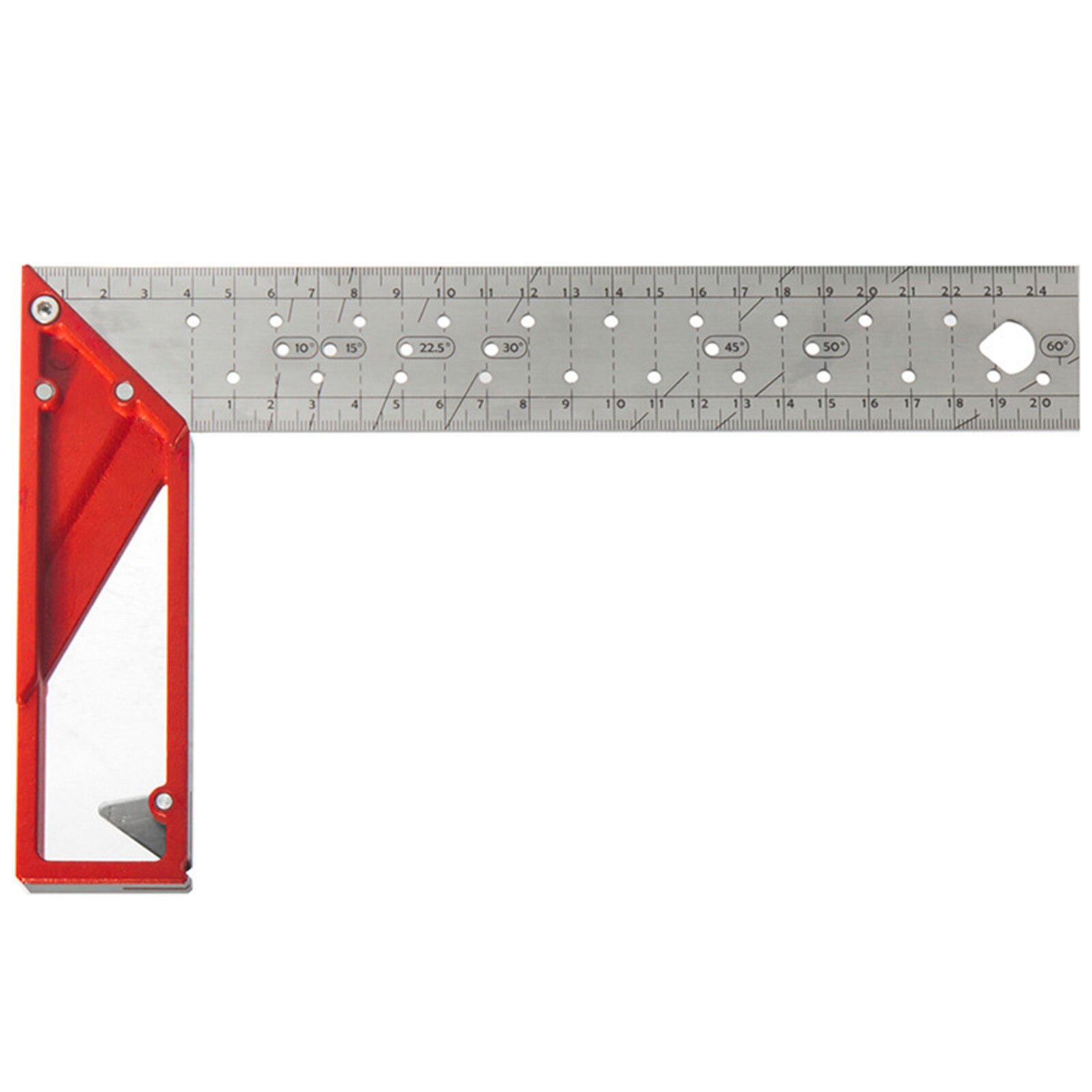 Precision Marking Square Ruler Stainless Steel Woodworking Tool Line Maker with Holes & Suspended for Art Draw Hogard