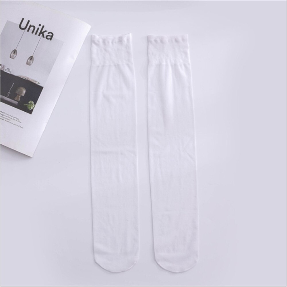Japanese Jk Uniform Stockings Over the Knee Velvet White Half Calf Stockings Harajuku Knee Stockings: B