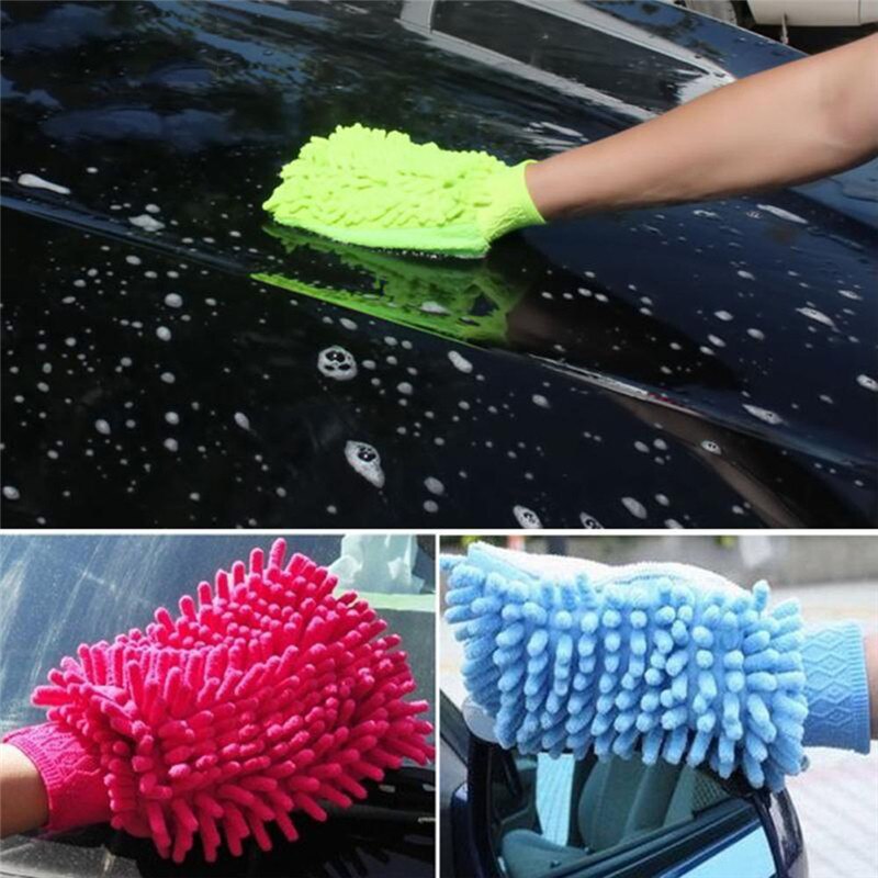 Jiamen – gants de nettoyage en microfibre, lavable, pour lavage de voiture, 1 pièce: green