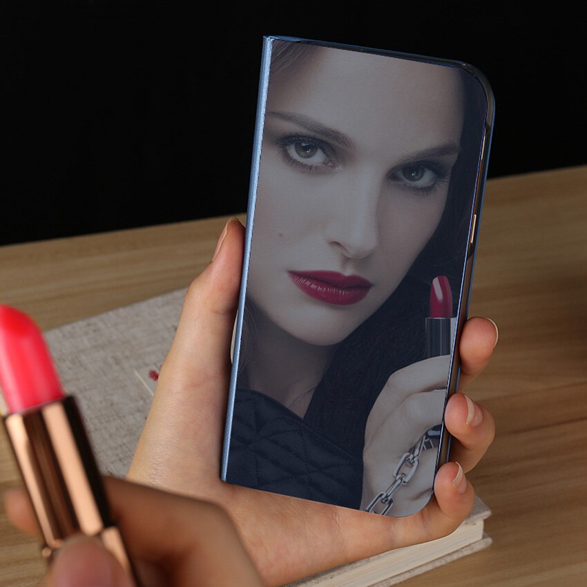 Spiegel Flip Schutzhülle Telefon Fall Für Samsung Galaxy A8 Plus EINE 8 A8plus SM A530 A730 A530F A730F SM-A730F DS Stehen Abdeckung